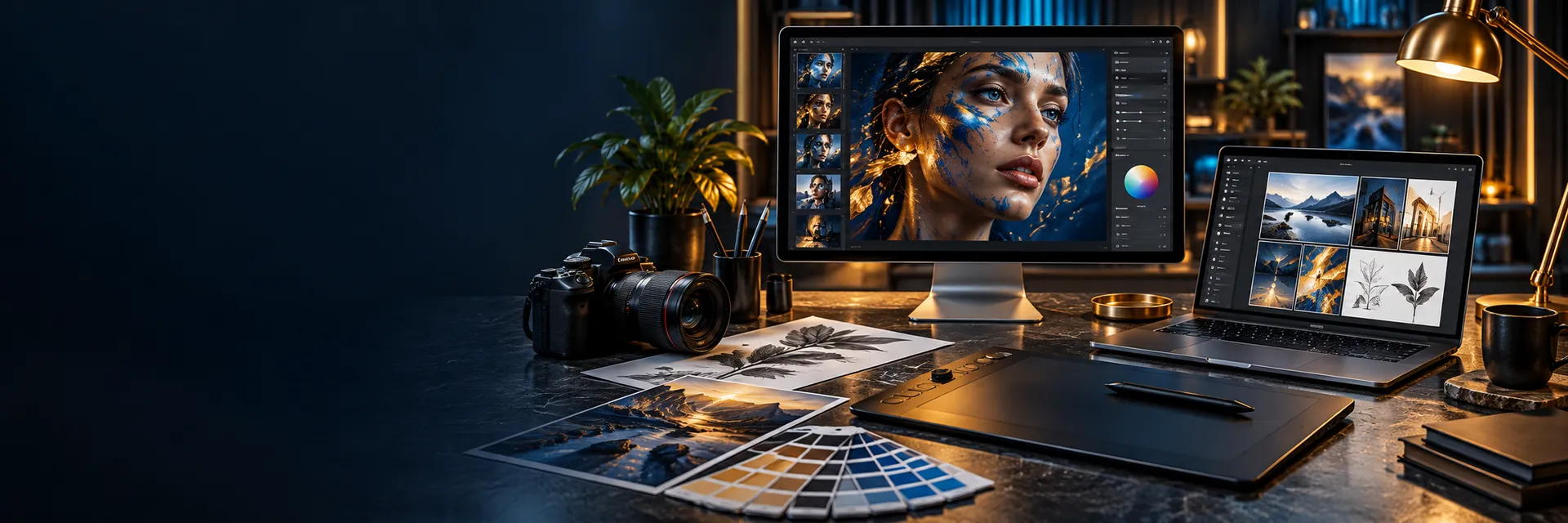 AI-assisted brand design on a large screen