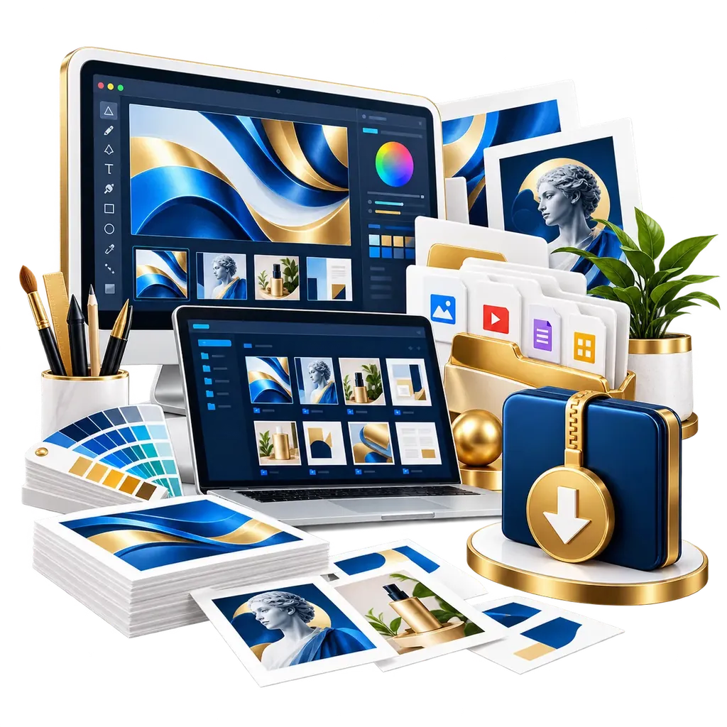 Brand visuals in several sizes illustration