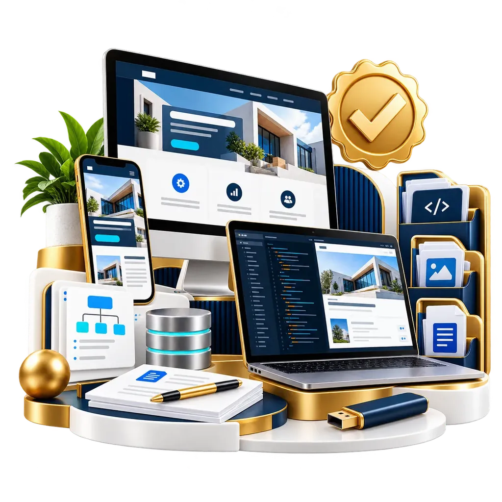 Business website with enquiry form illustration