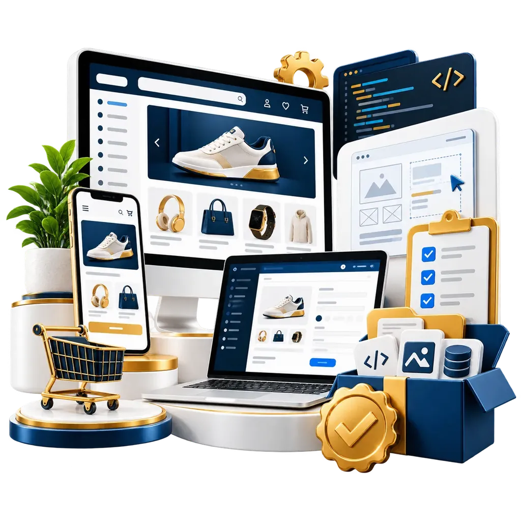 Online store checkout and payments illustration