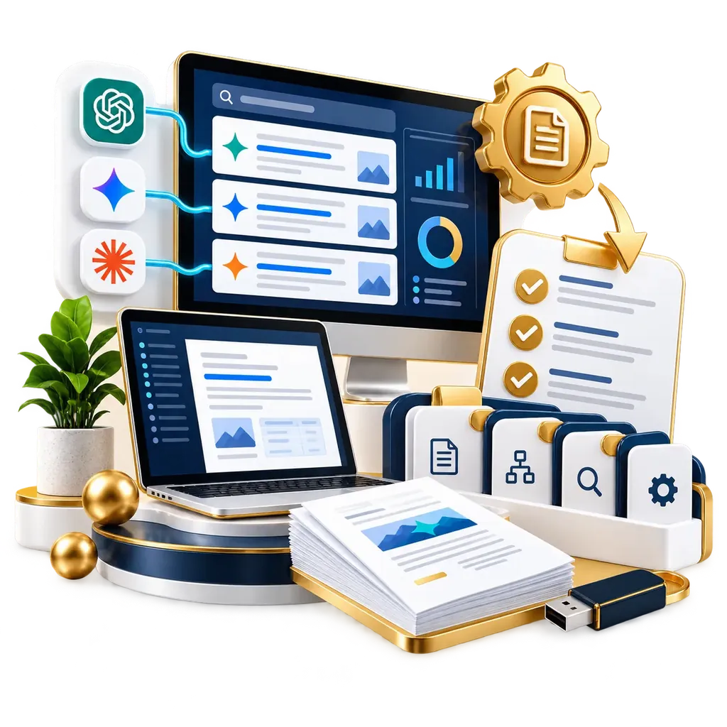 AI search visibility report illustration