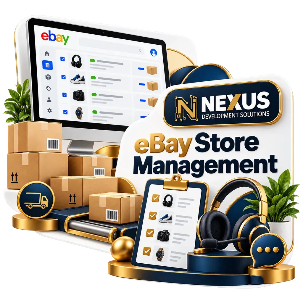 eBay store management illustration by Nexus Development Solutions