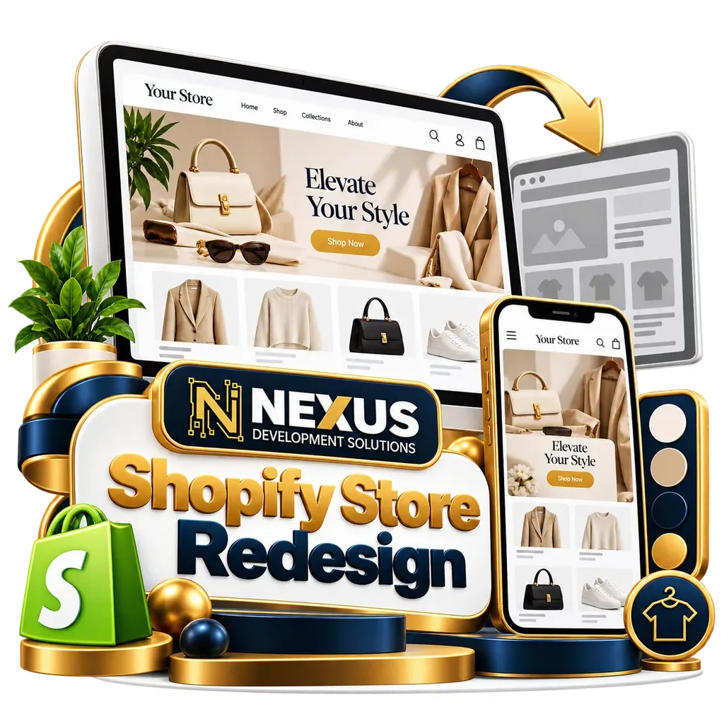 Shopify store redesign illustration by Nexus
