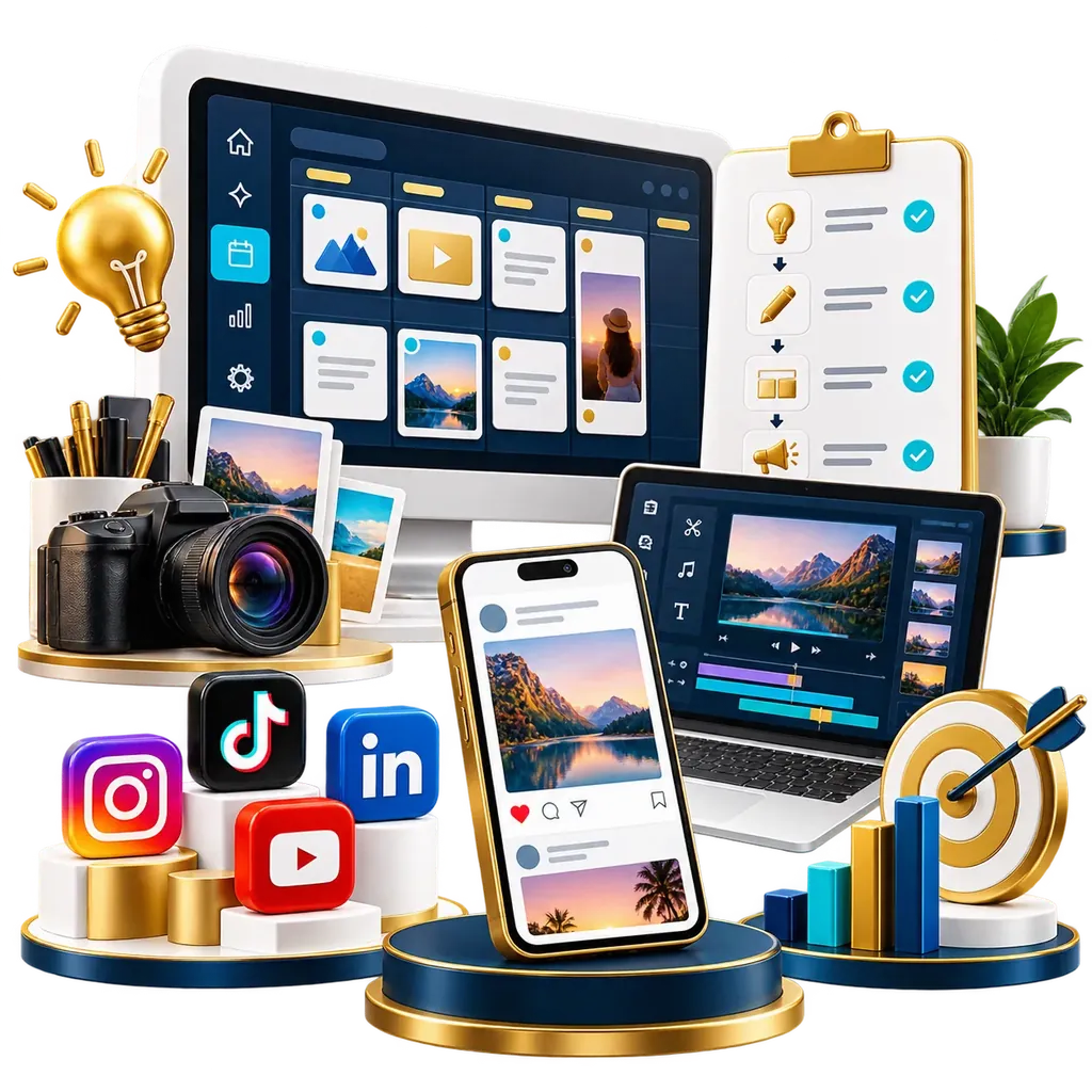 Social media content strategy illustration by Nexus