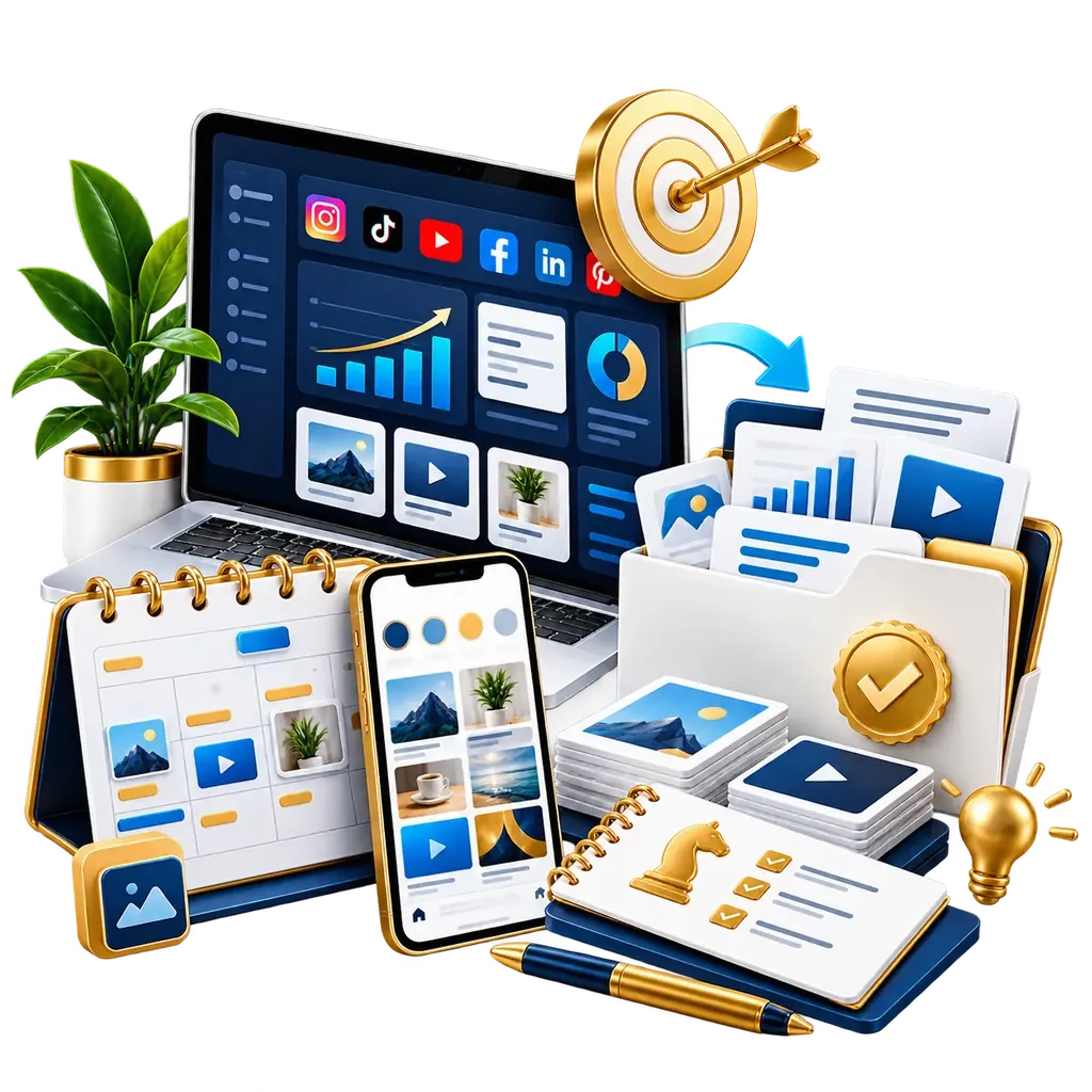 Social growth plan and benchmarks illustration