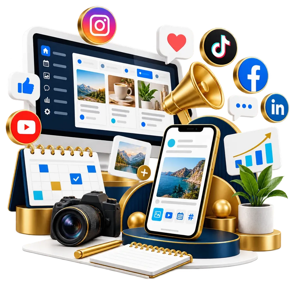 Social media management illustration by Nexus