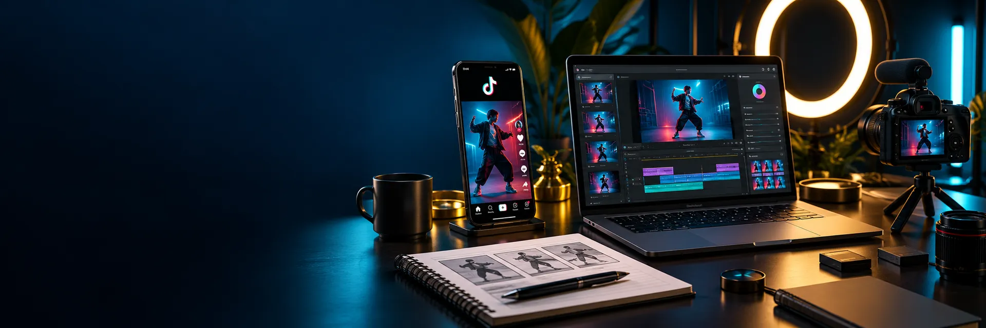 TikTok ad video being edited on phone