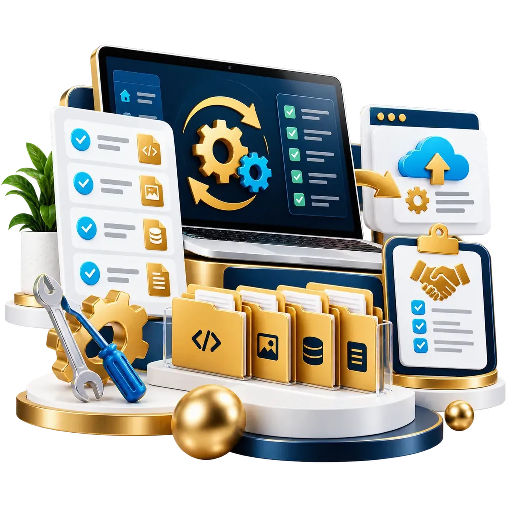 Website security and backup report illustration