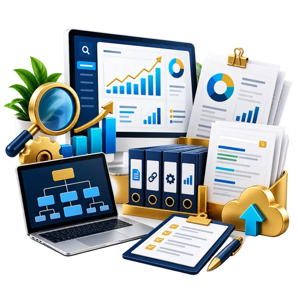Branded SEO report illustration