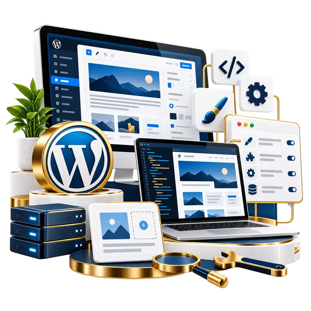 WordPress development illustration by Nexus Development Solutions